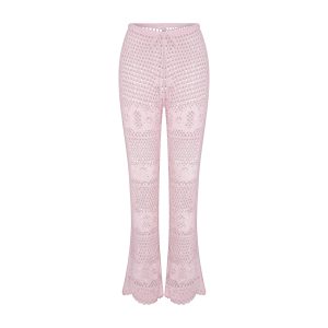 SWIM COVER-UPS CROCHET FLARE PANT | CHERRY BLOSSOM