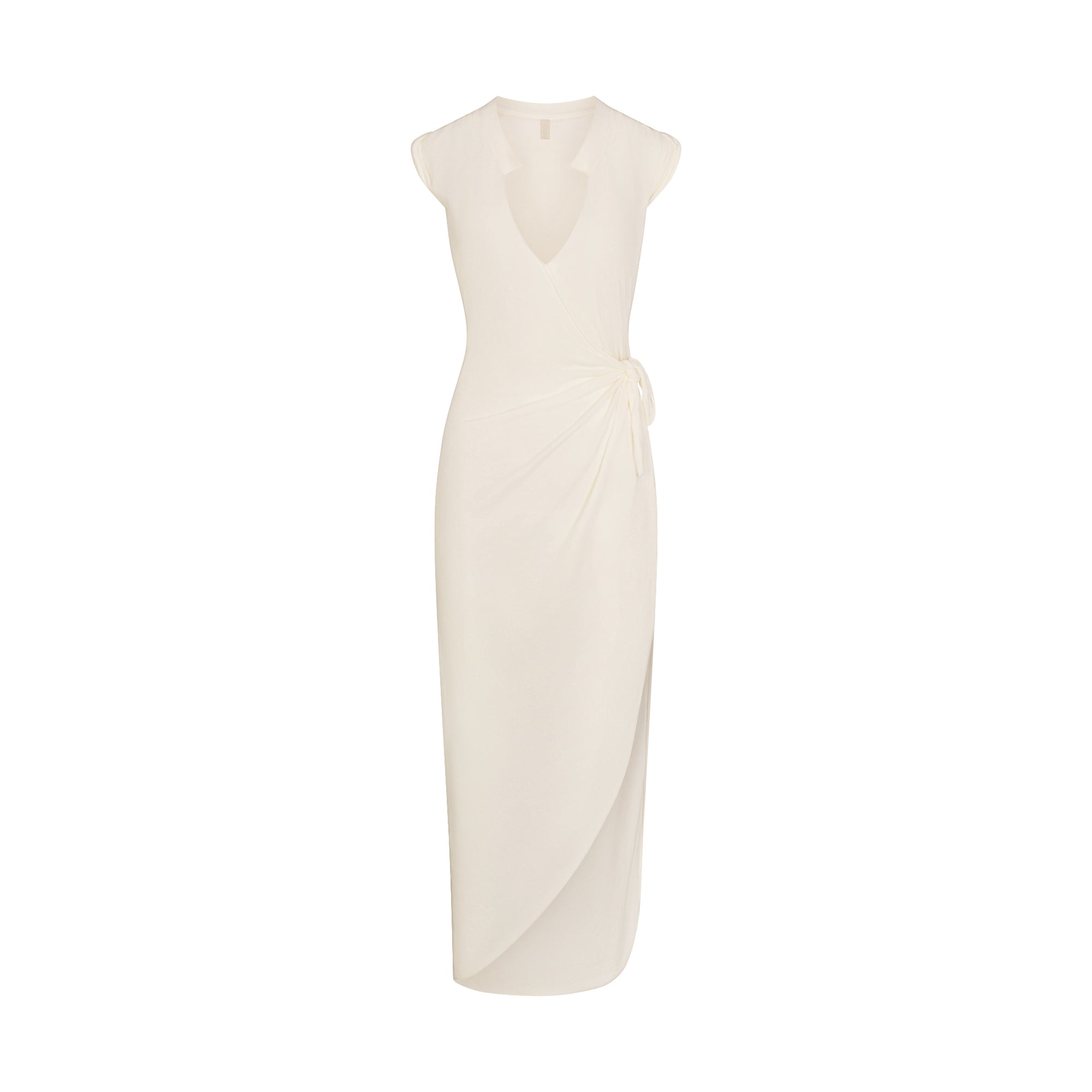 SWIM COVER-UPS COTTON TIE DRESS | EGRET