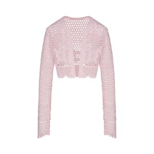 SWIM COVER-UPS CROCHET CROPPED CARDIGAN | CHERRY BLOSSOM