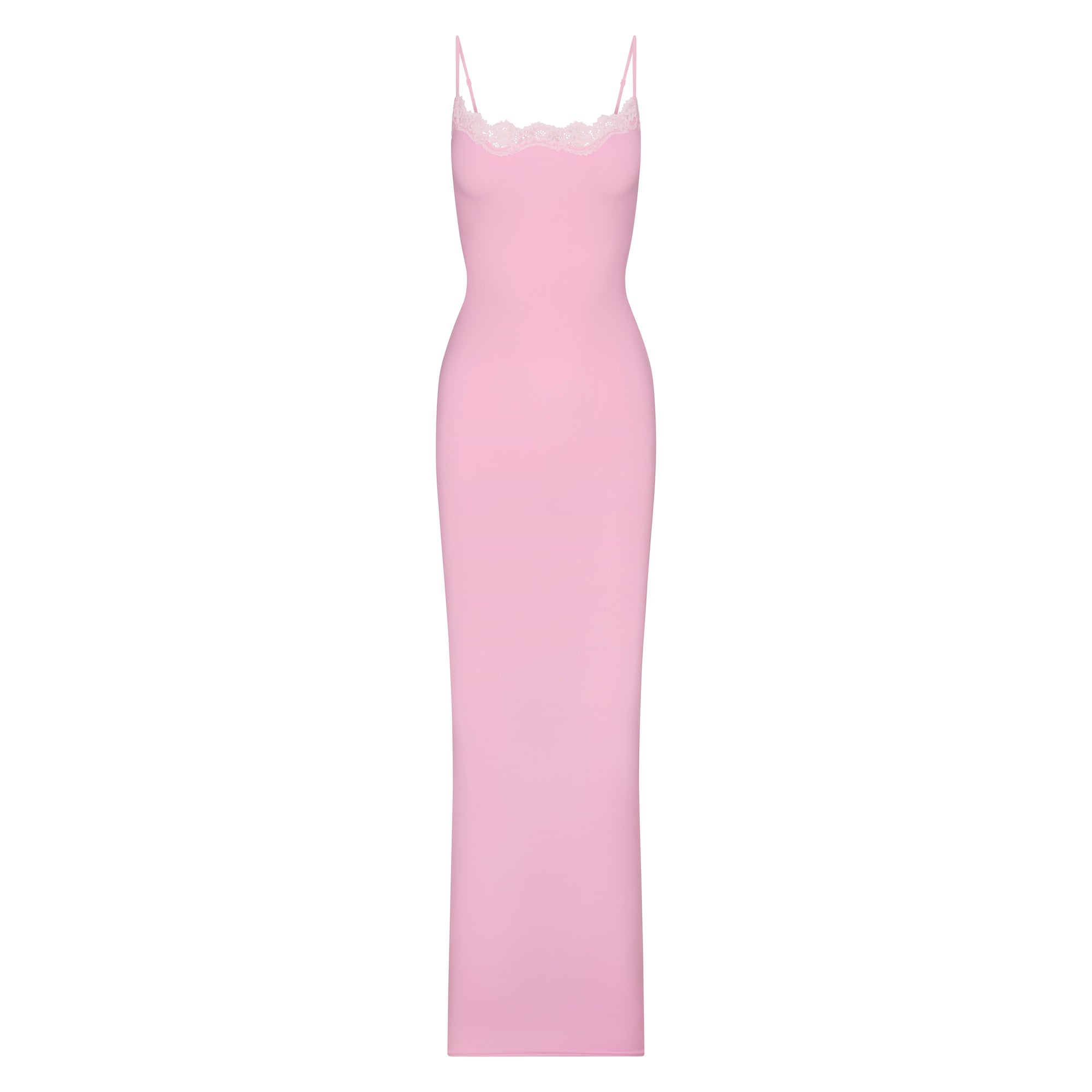 FITS EVERYBODY LACE LONG SLIP DRESS | BUBBLE GUM TONAL