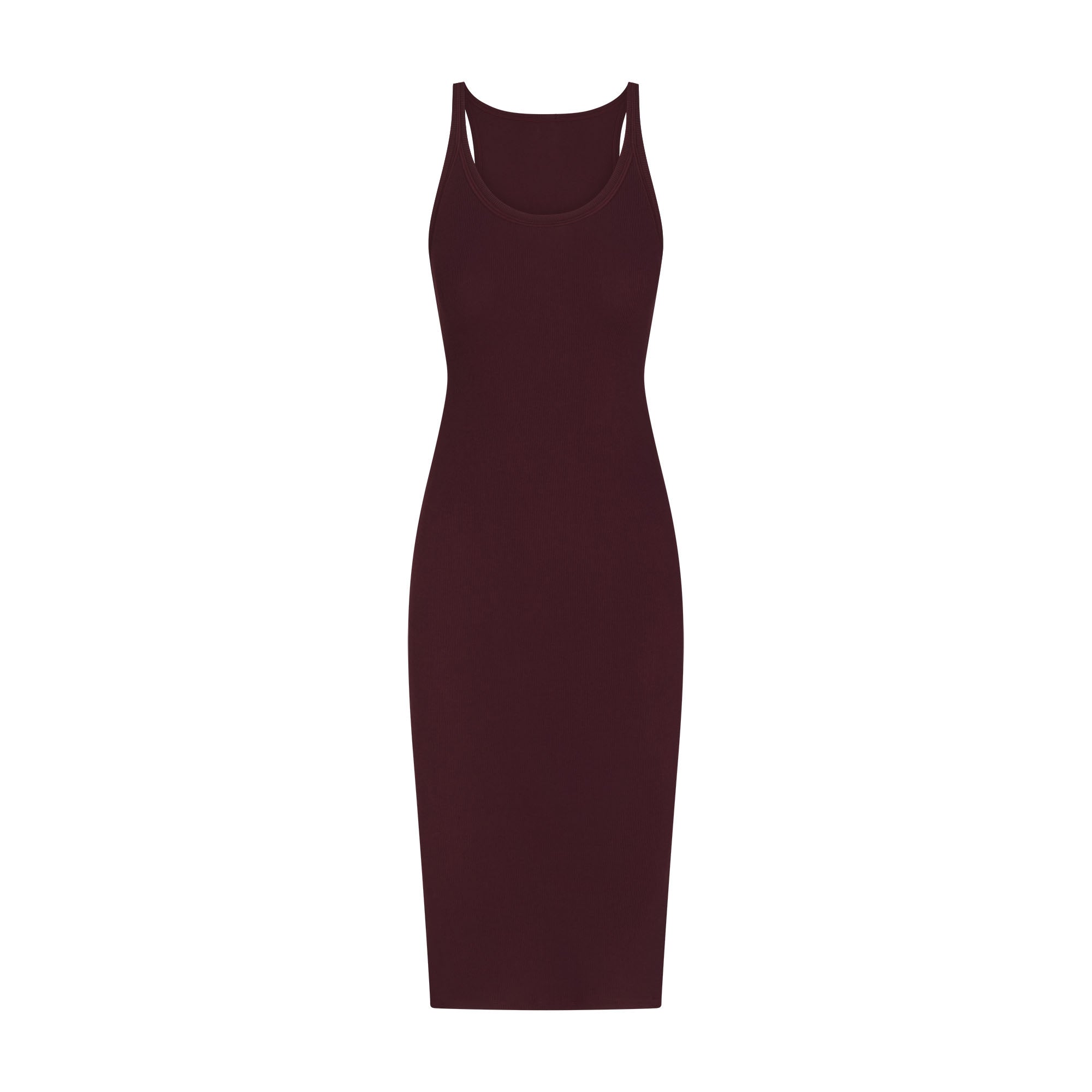 COTTON RIB TANK MIDI DRESS | CURRANT