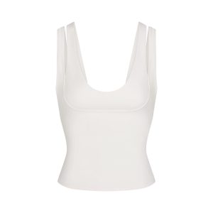 NikeSKIMS MATTE DOUBLE STRAP SCOOP TANK | IVORY