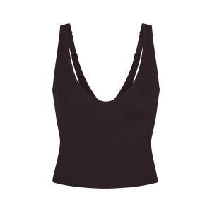 NikeSKIMS STUDIO STRETCH PLUNGE TANK | DARK ROAST