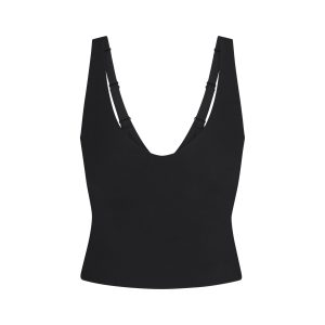 NikeSKIMS STUDIO STRETCH PLUNGE TANK | OBSIDIAN