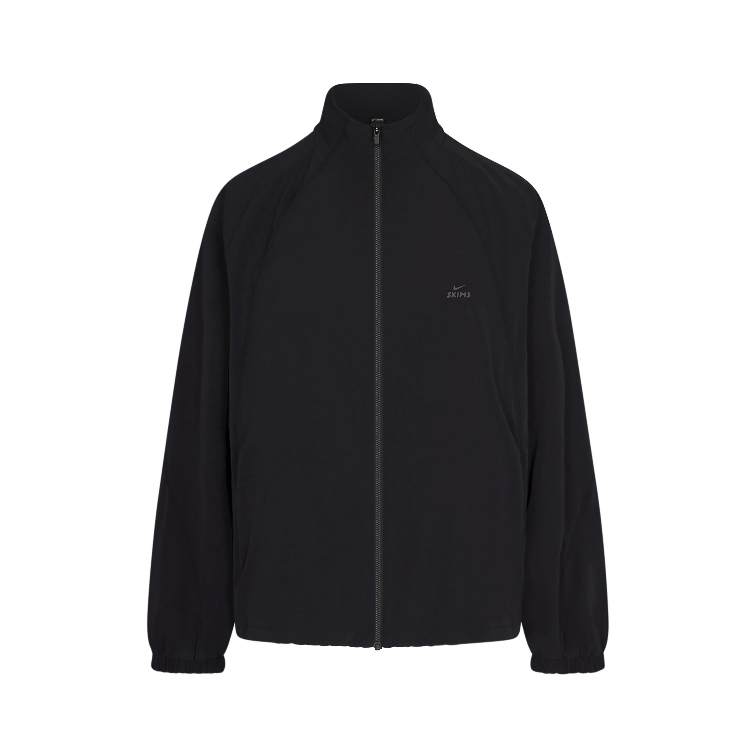 NikeSKIMS STRETCH NYLON OVERSIZED TRACK JACKET | OBSIDIAN