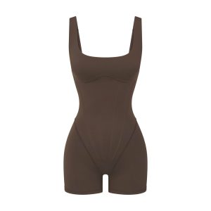 NikeSKIMS MATTE CORSET 2 ONE PIECE | DARK SEPIA