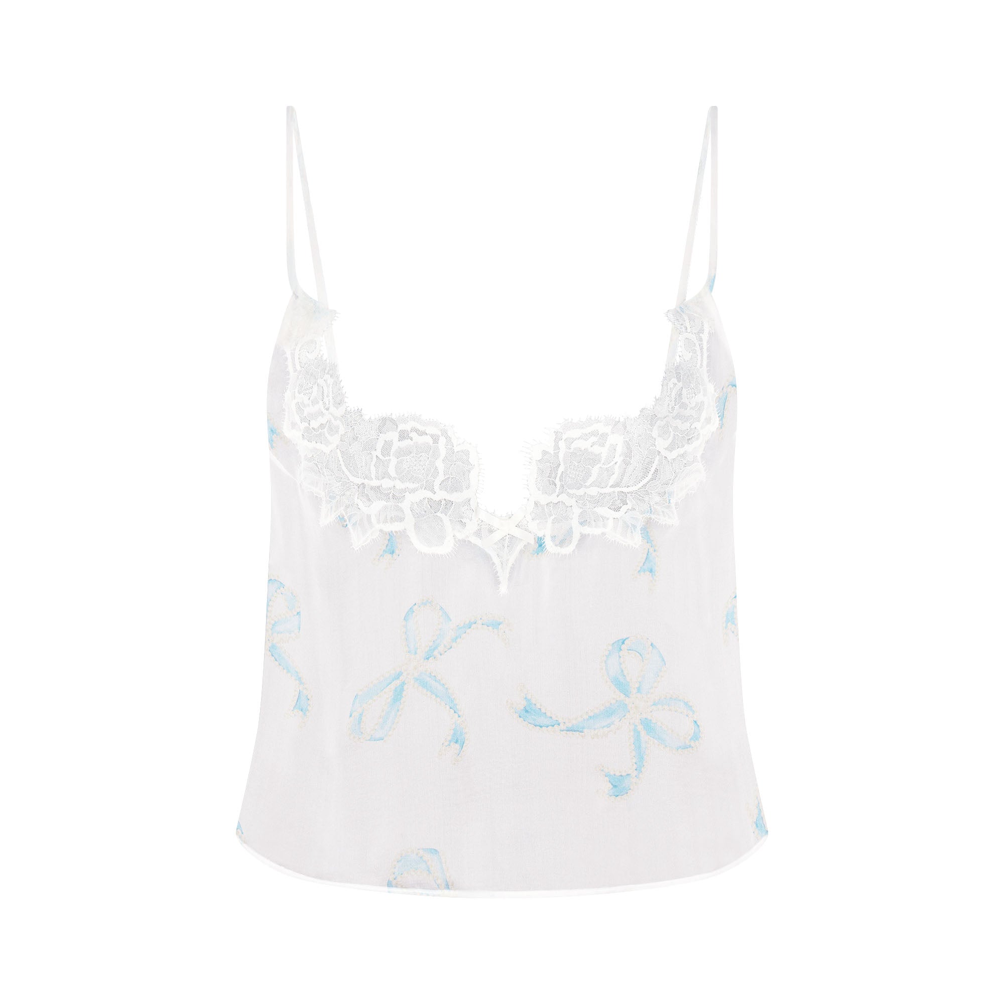 SKIMS ROMANCE CAMI AND SHORT SET | IVORY PEARL BOWS PRINT - Image 7