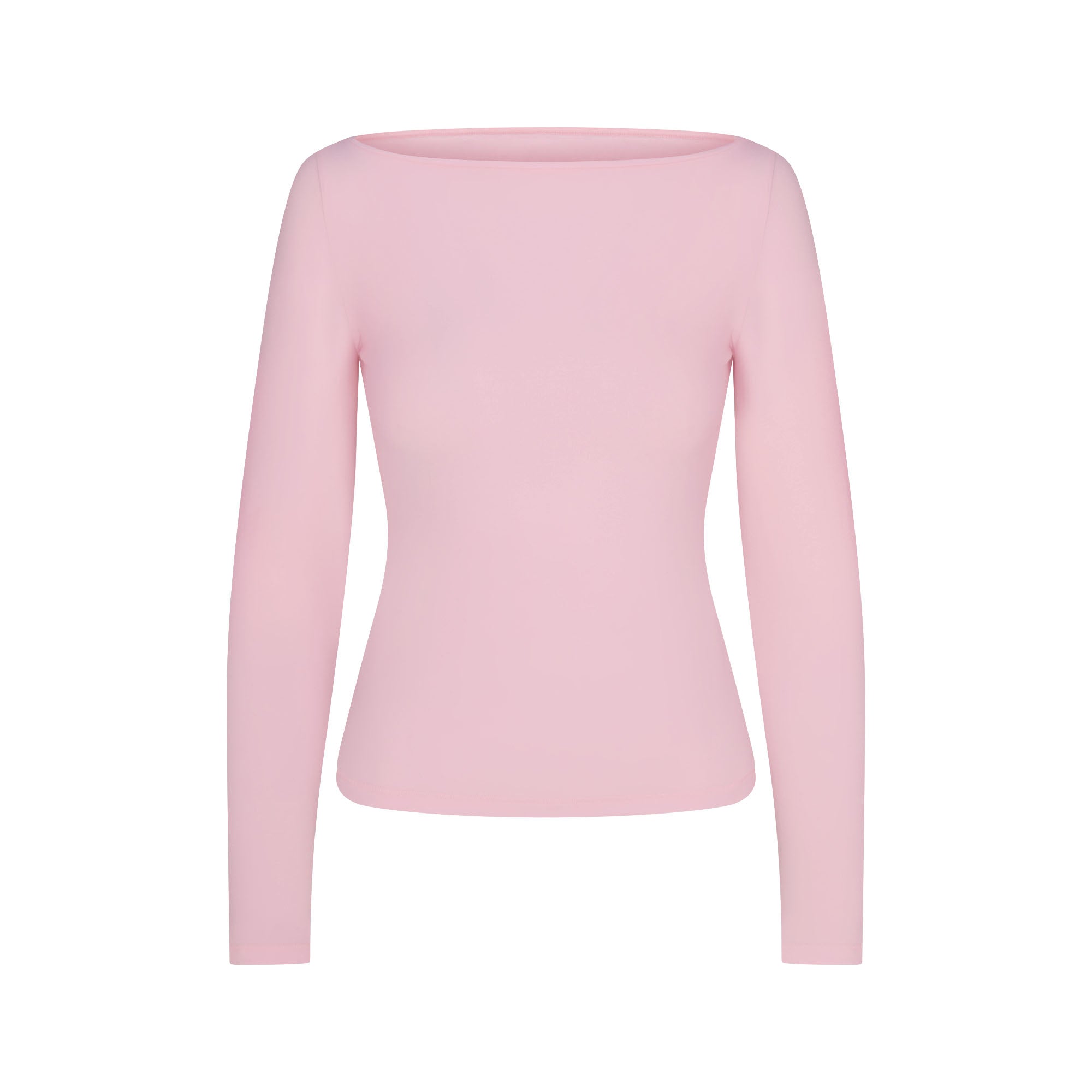 COTTON JERSEY LONG SLEEVE BOATNECK TOP | CHERRY BLOSSOM