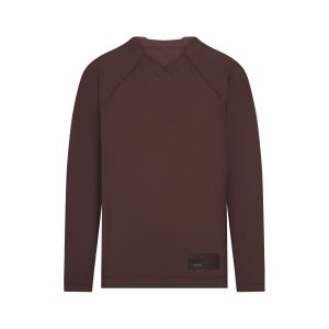 NikeSKIMS AIRY V-NECK OVERSIZED LONG SLEEVE TOP | DARK SEPIA