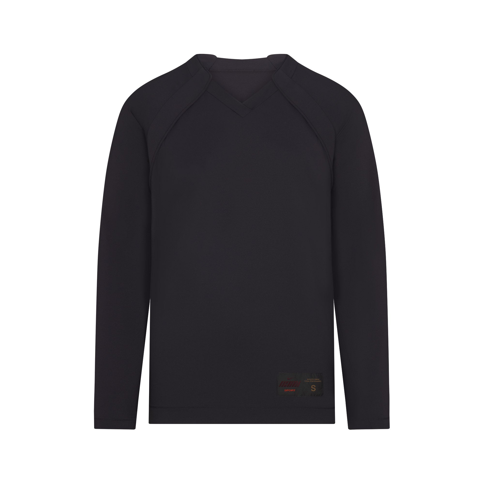 NikeSKIMS AIRY V-NECK OVERSIZED LONG SLEEVE TOP | OBSIDIAN