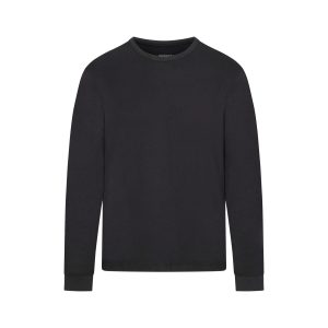 SKIMS COTTON MENS CLASSIC LONG SLEEVE T-SHIRT | ONYX