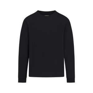 HEAVYWEIGHT COTTON MENS RELAXED LONG SLEEVE T-SHIRT | OBSIDIAN