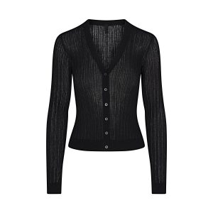 SHEER KNIT CARDIGAN | ONYX