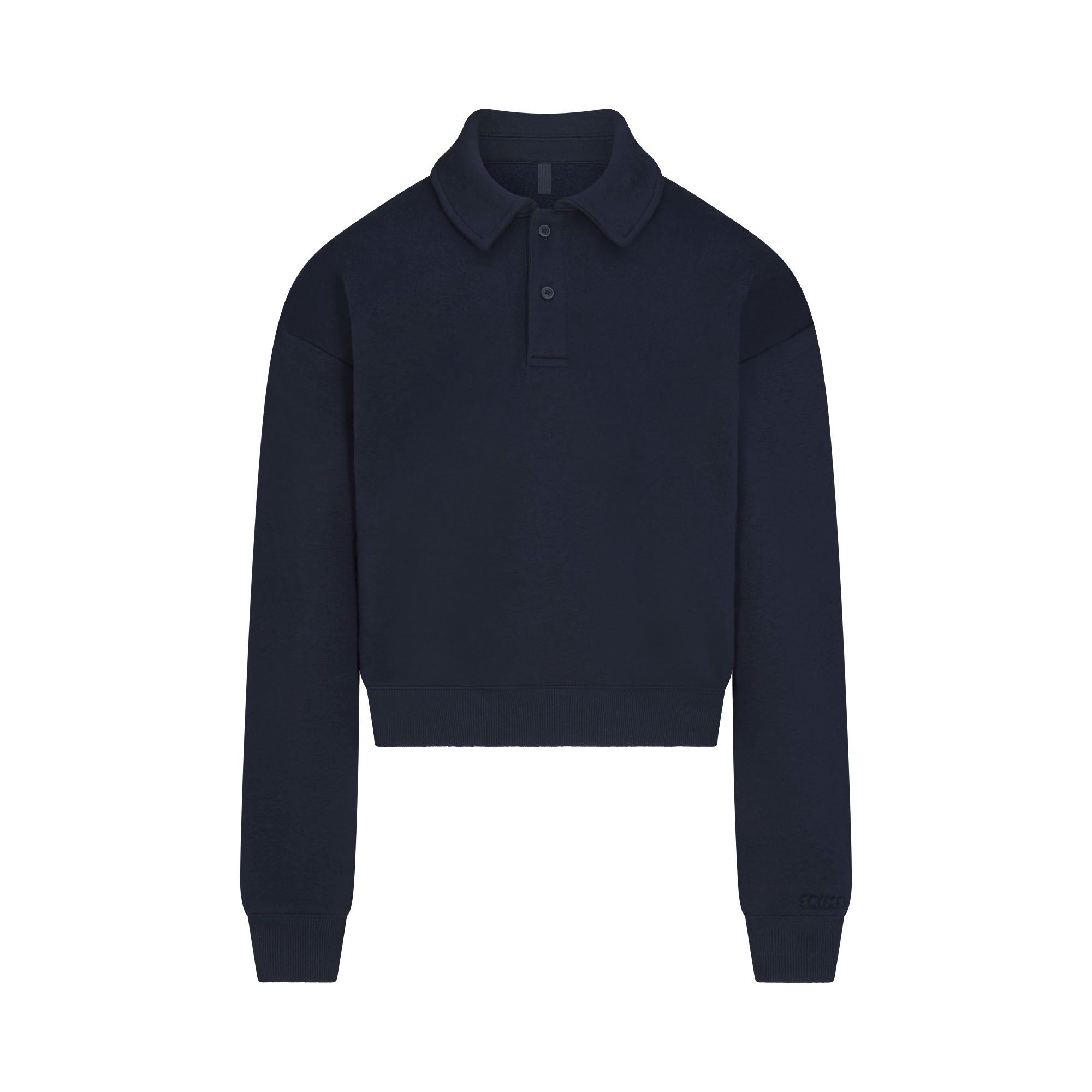 COTTON FLEECE POLO SWEATSHIRT | NAVY