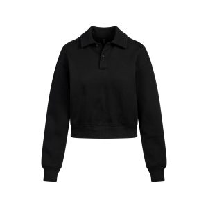 COTTON FLEECE POLO SWEATSHIRT | ONYX