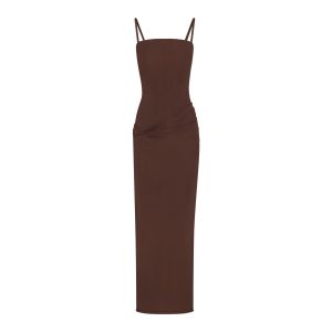 VETTESE X SKIMS SHEER MODAL LONG DRESS  | COCOA