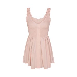 POPLIN APPAREL MINI SMOCKED DRESS | DUSTY PINK