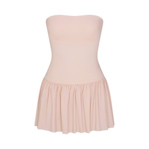 POPLIN APPAREL MINI TUBE DRESS | DUSTY PINK