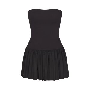 POPLIN APPAREL MINI TUBE DRESS | ONYX