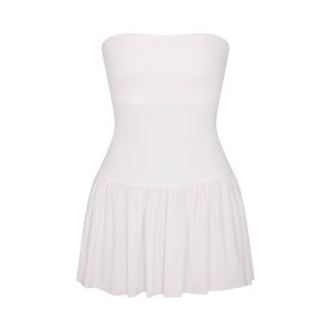 POPLIN APPAREL MINI TUBE DRESS | SNOW