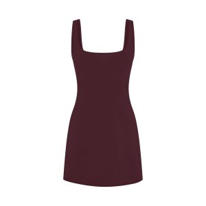 COTTON JERSEY MINI DRESS | CURRANT