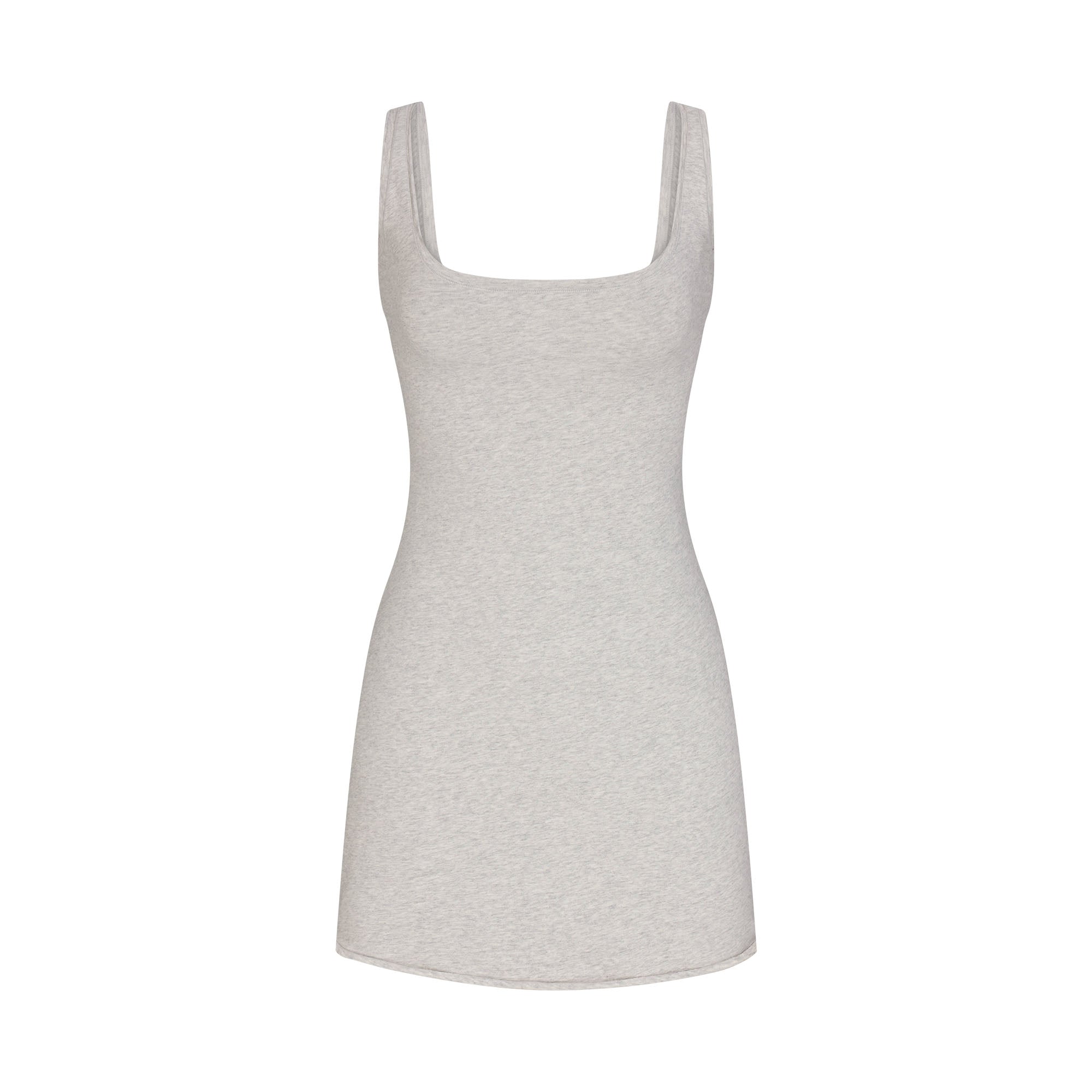 COTTON JERSEY MINI DRESS | LIGHT HEATHER GREY