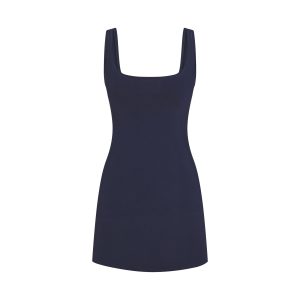 COTTON JERSEY MINI DRESS | NAVY