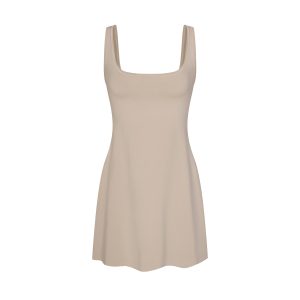 COTTON JERSEY MINI DRESS | STONE