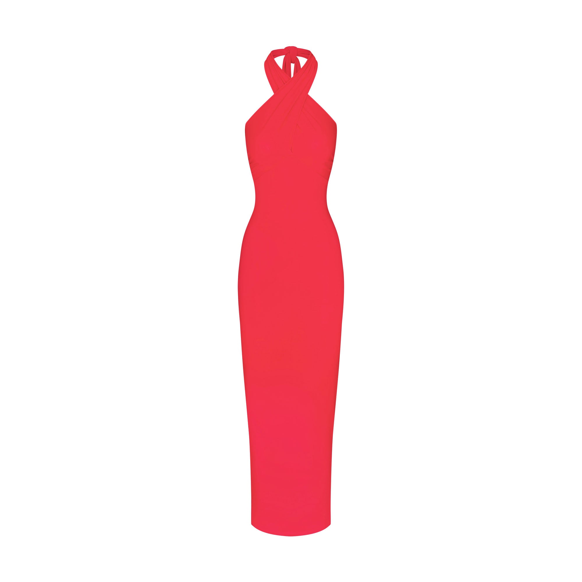 SMOOTH LAYERS CONVERTIBLE LONG DRESS | CARMINE