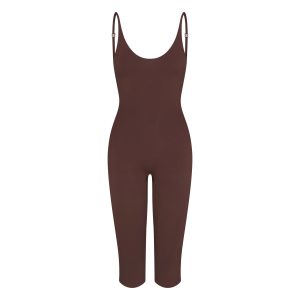 SMOOTH LAYERS CAPRI CATSUIT | COCOA