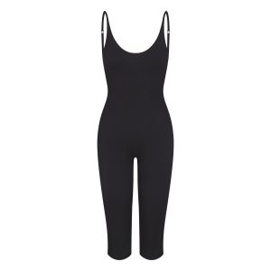 SMOOTH LAYERS CAPRI CATSUIT | OBSIDIAN