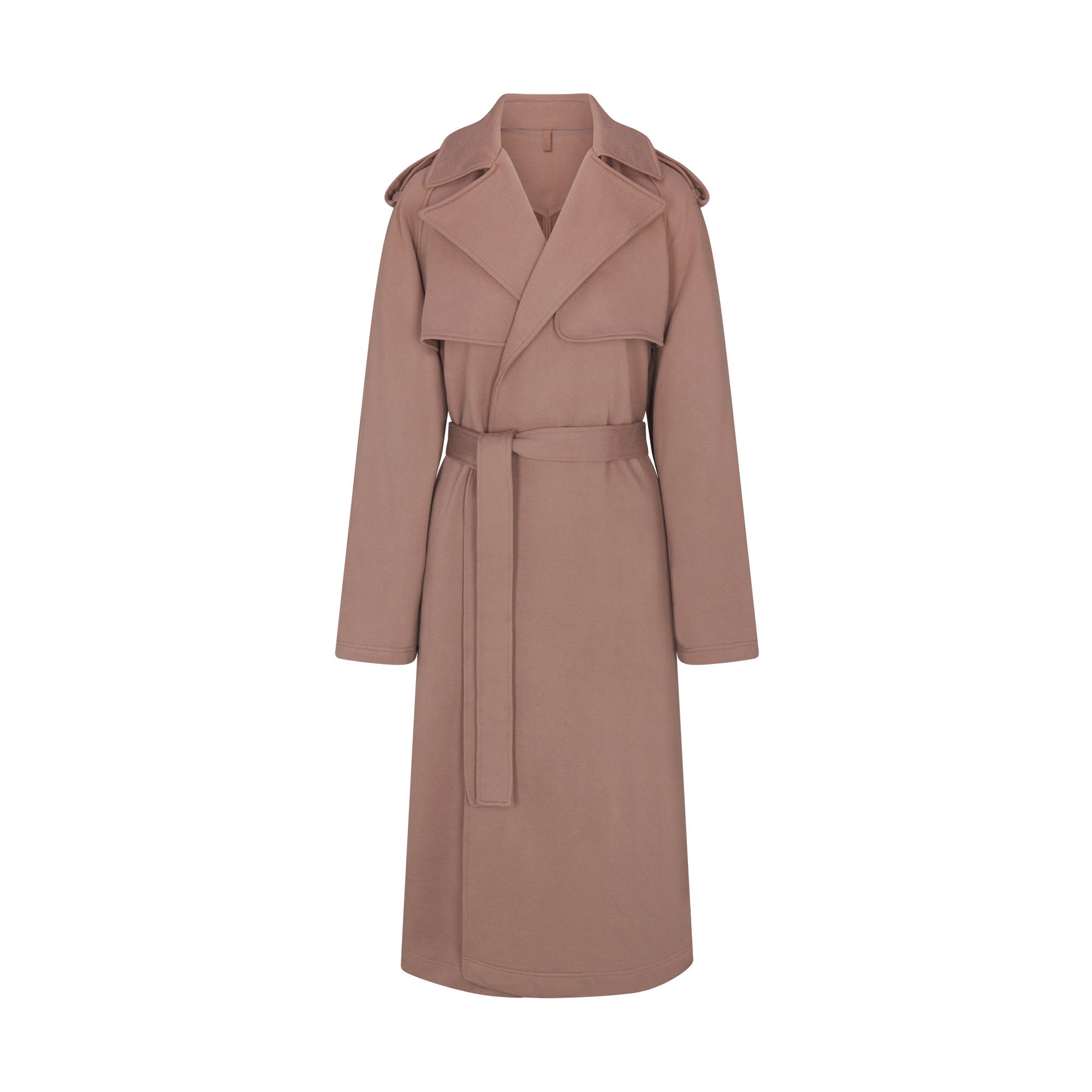 BOYFRIEND FLEECE OVERSIZED TRENCH COAT | UMBER