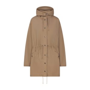 WOVEN COTTON OVERSIZED ANORAK | DESERT