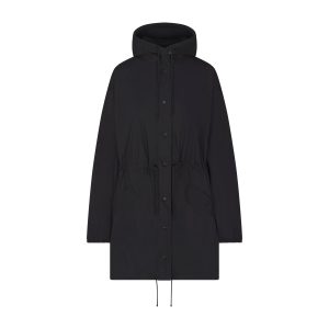 WOVEN COTTON OVERSIZED ANORAK | ONYX