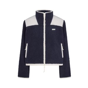 TEDDY BOXY ZIP UP JACKET | NAVY