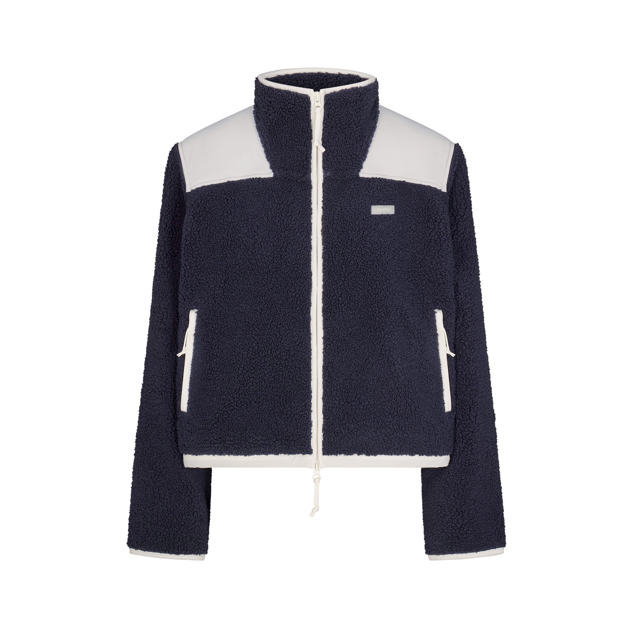 TEDDY BOXY ZIP UP JACKET | NAVY