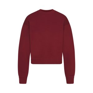 COTTON FLEECE CLASSIC CREWNECK | MERLOT