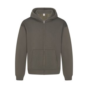 FLEECE LOUNGE MENS RELAXED ZIP UP HOODIE | JUNGLE