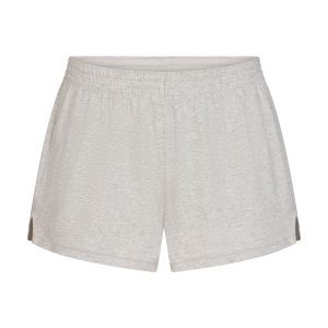 COTTON JERSEY LOOSE SHORT | LIGHT HEATHER GREY