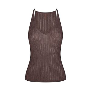 SHEER KNIT PLUNGE TANK | AMETHYST