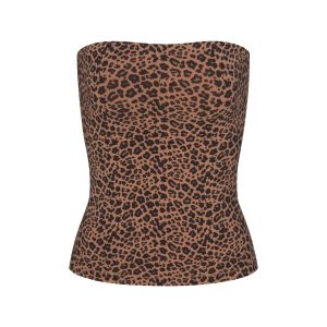 COTTON JERSEY TUBE TOP | SIENNA NATURAL LEOPARD