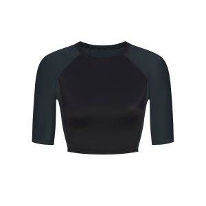 NikeSKIMS SHINE PADDED HALF SLEEVE CROP TOP | OBSIDIAN AND DARK TEAL