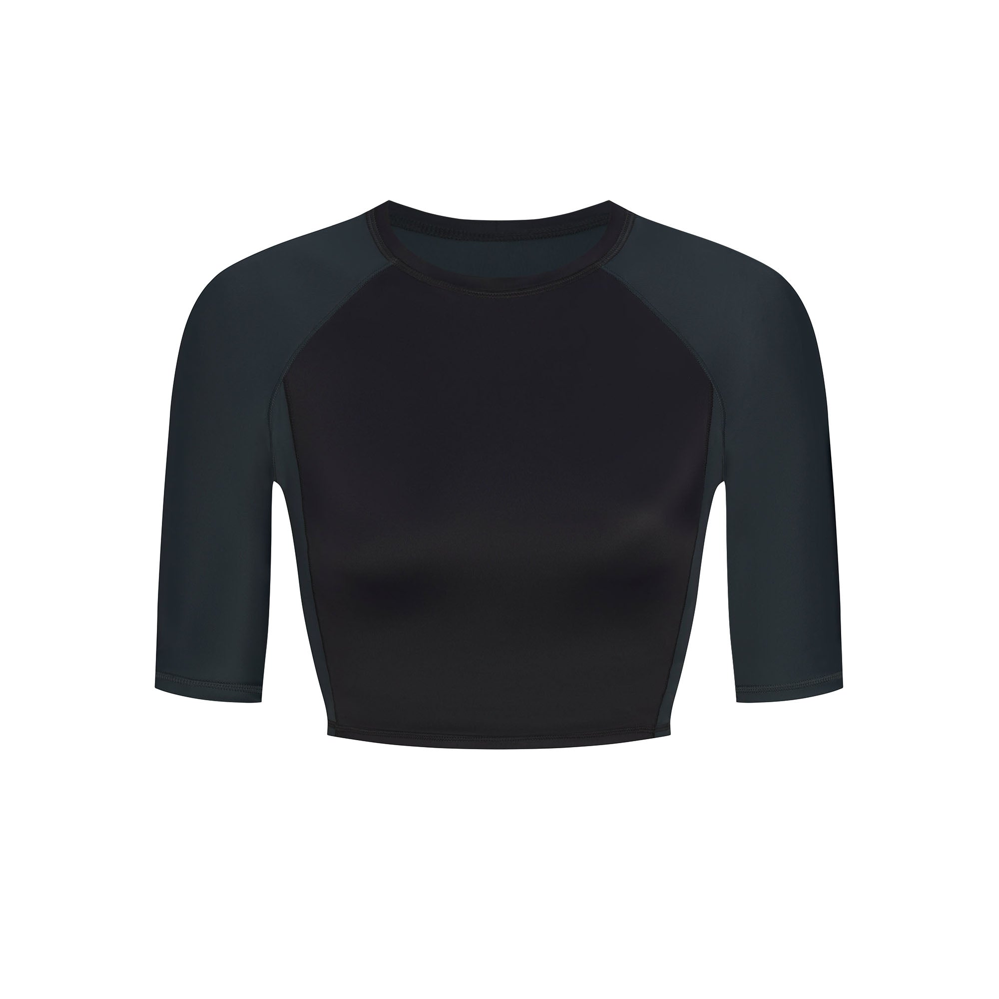 NikeSKIMS SHINE PADDED HALF SLEEVE CROP TOP | OBSIDIAN AND DARK TEAL