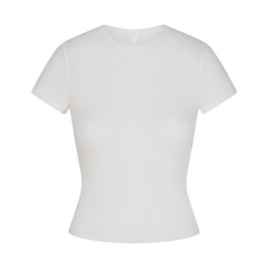 SHEER RIB T-SHIRT | SNOW