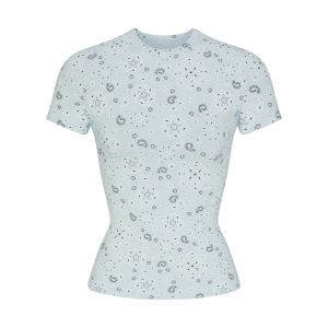 COTTON JERSEY T-SHIRT | POWDER BLUE BANDANA