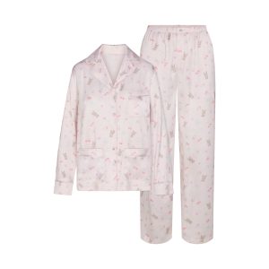 WOVEN SHINE LONG SLEEP SET | BARELY PINK SNACK BAG