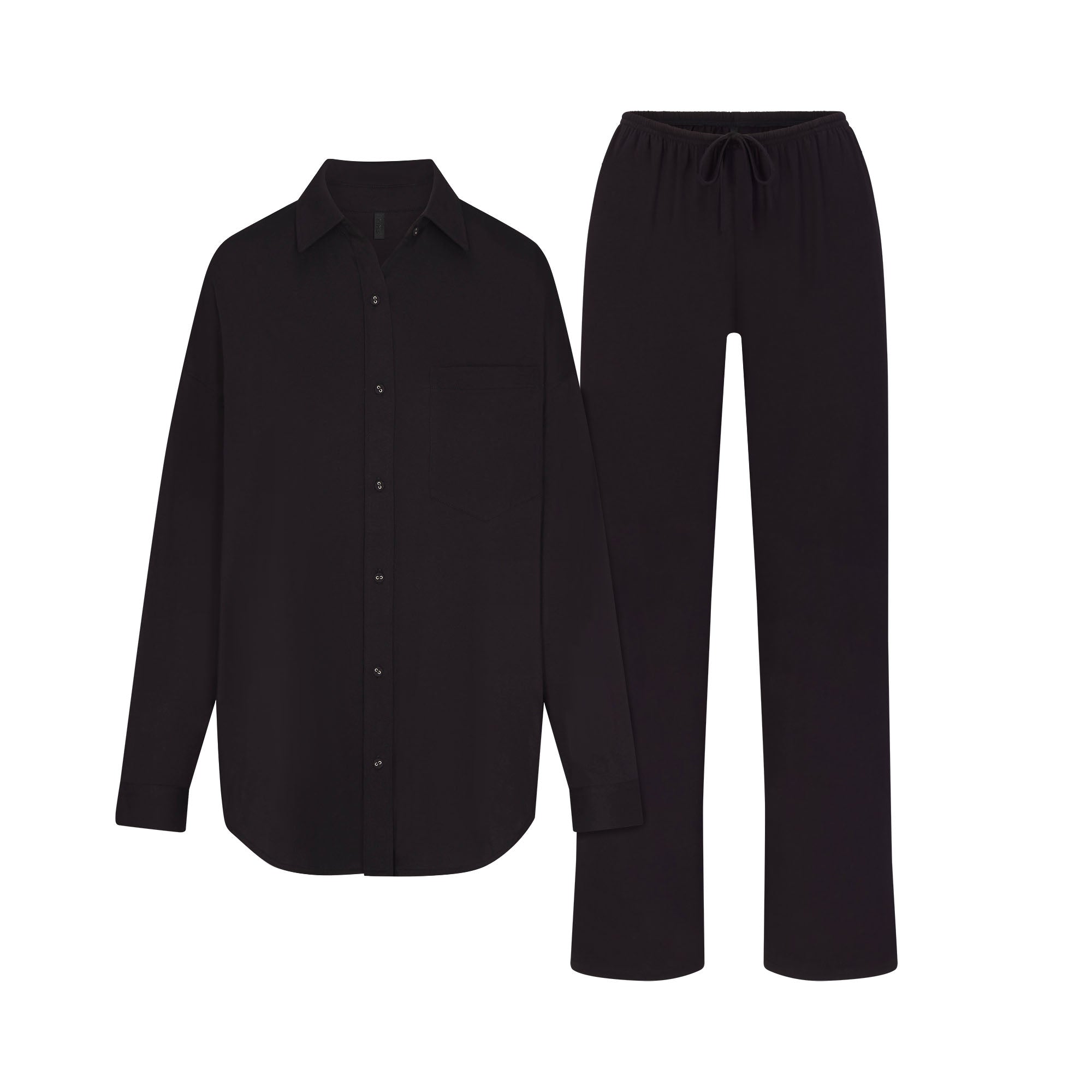 ORGANIC COTTON SLEEP LONG SLEEVE SET | OBSIDIAN