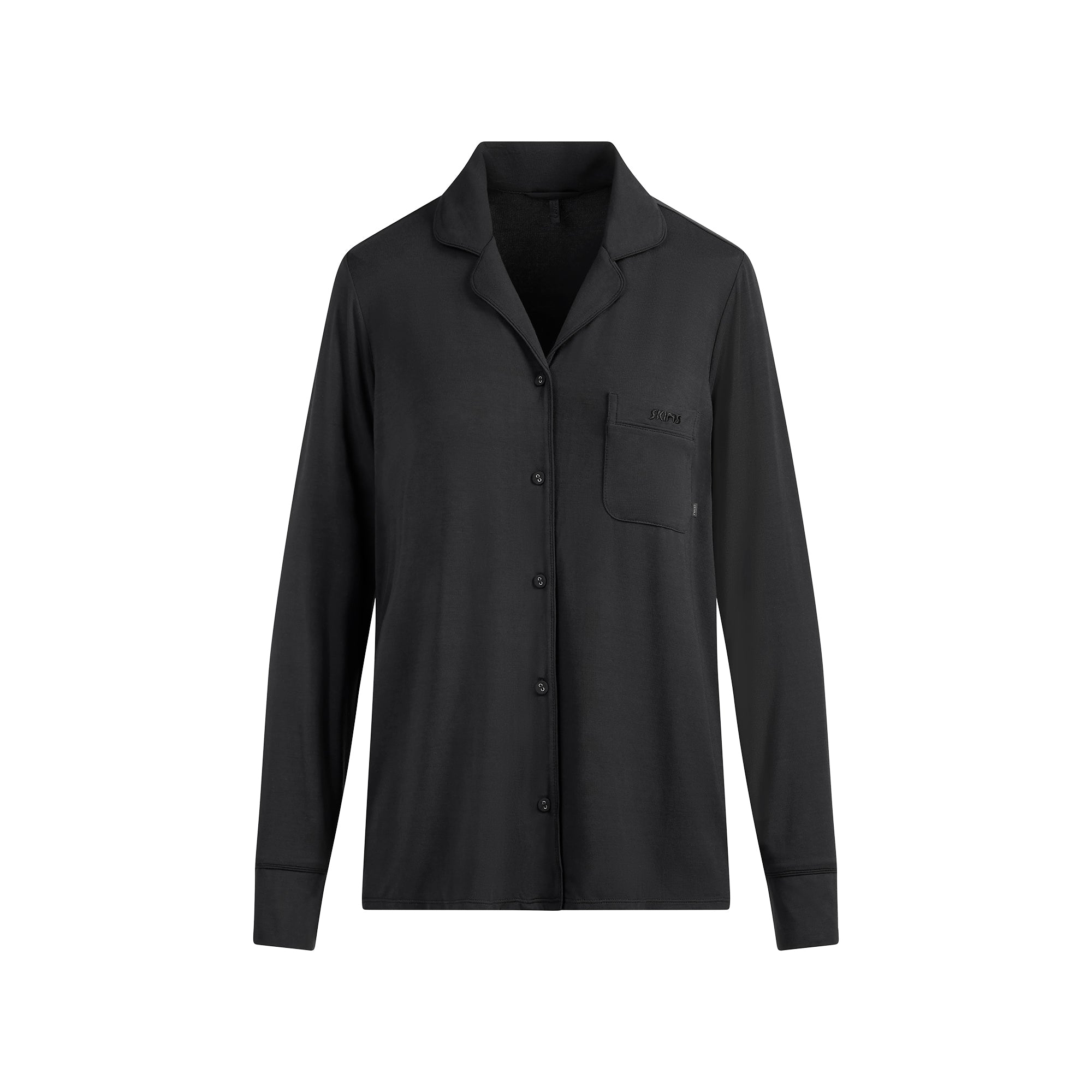 SKIMS SLEEP LONG SLEEVE BUTTON UP SET | ONYX - Image 6