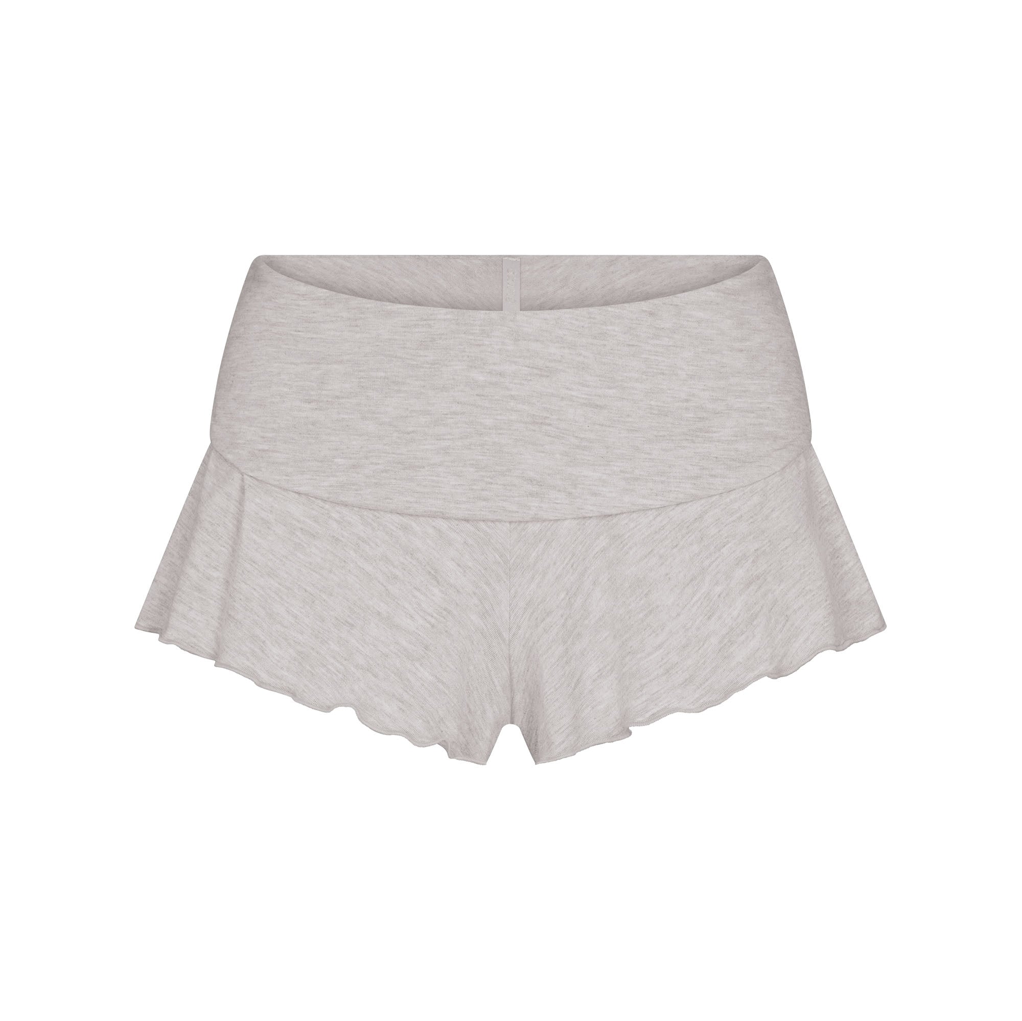 SKIMS SLEEP HENLEY AND FOLDOVER SHORT SET | LIGHT HEATHER GREY - Image 5