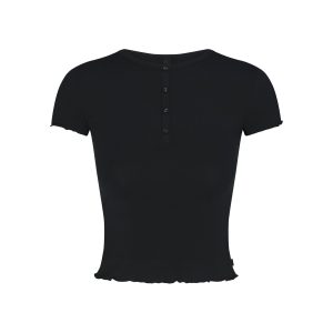 SKIMS SLEEP HENLEY AND FOLDOVER SHORT SET | ONYX